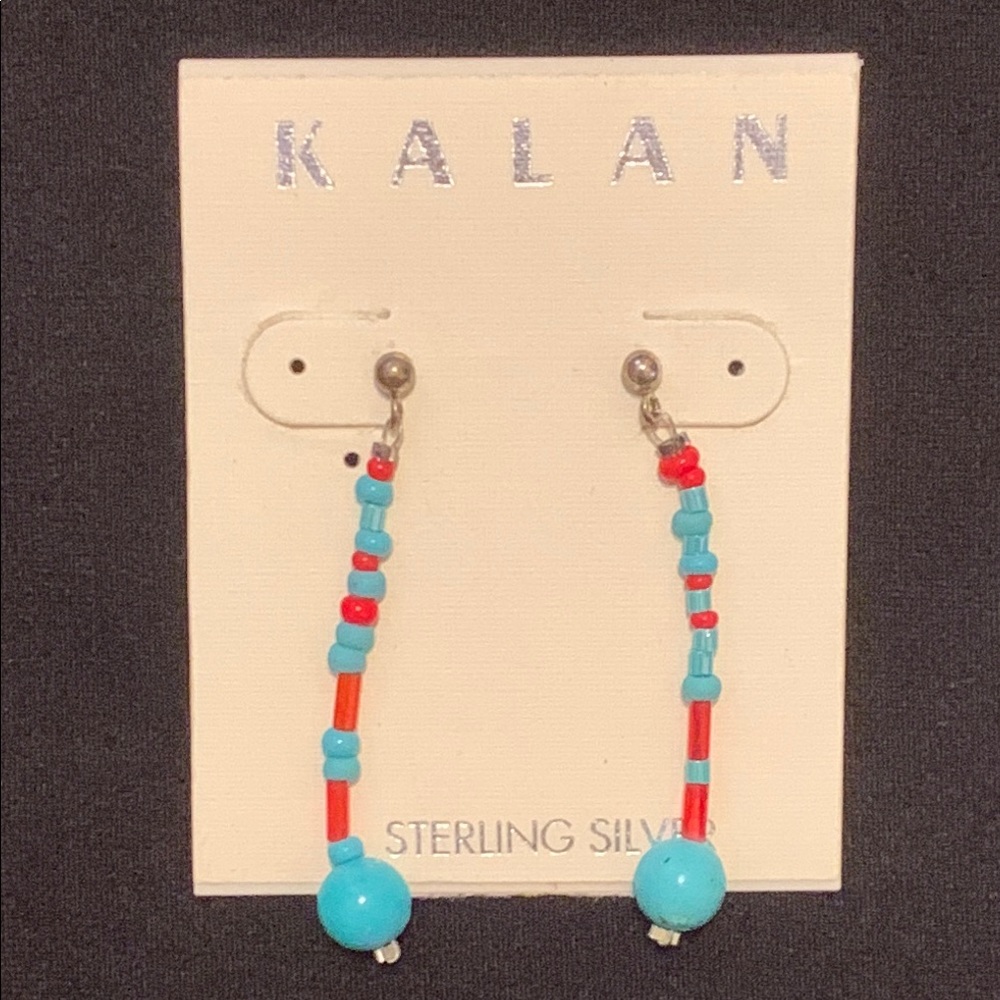 NWT Vintage Suzanne Kalan Sterling Silver Beaded Dangle Earrings